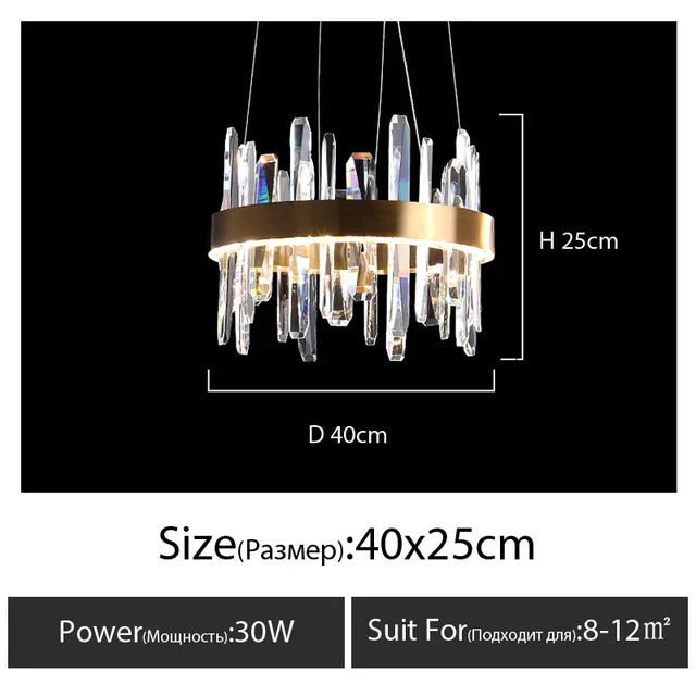 Afralia™ K9 Luxury Pendant Chandelier: Elegant Indoor LED Lighting for Kitchen, Living Room & Bedroom.