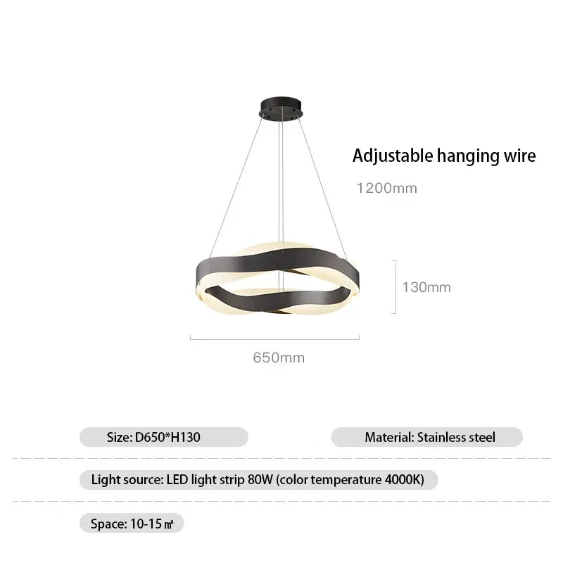 Afralia™ Elegant Black Circle Chandeliers | Luxury Acrylic Pendant Light for Home Living Room