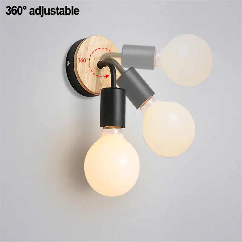 Afralia™ Modern Wooden Wall Lamp 3W Sconce - Industrial Bedroom Corridor Light