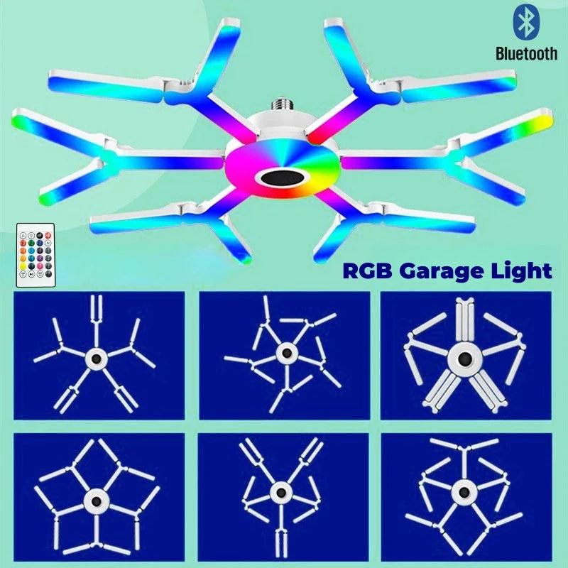 Afralia™ Deformable LED Garage Lights 80W/100W/120W Ceiling Industrial E27 Bulb