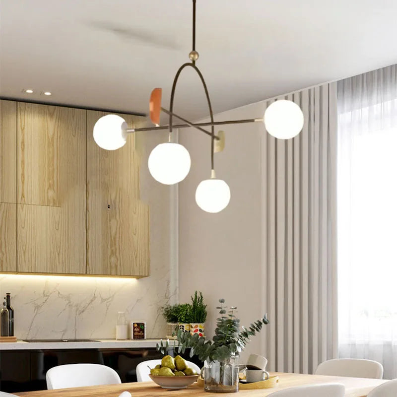 Afralia™ White Glass Pendant Light for Foyer Dining Room Bedroom