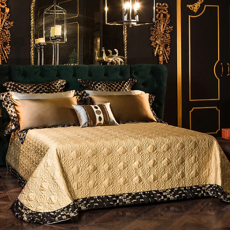 Afralia™ Embroidered Egyptian Cotton Bedding Set: Queen King Linens (Sheet Pillowcase Duvet Cover)