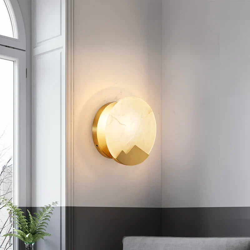 Afralia™ Copper Round LED Wall Sconce for Modern Nordic Indoor Lighting