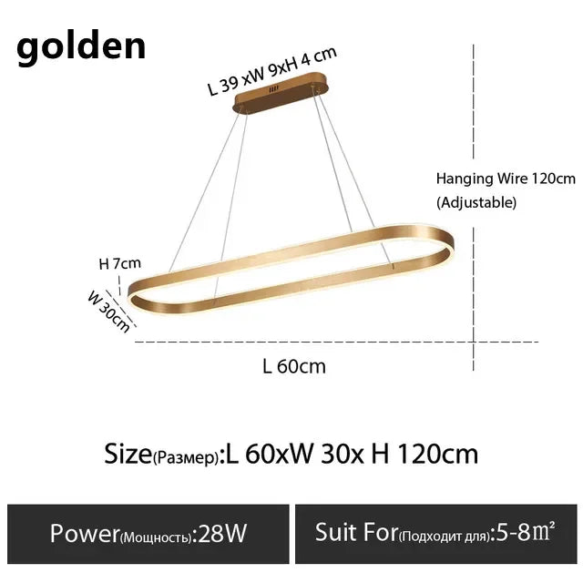 Afralia™ Modern Dimmable Ring Pendant Lamps for Kitchen Office Dining Room Lighting