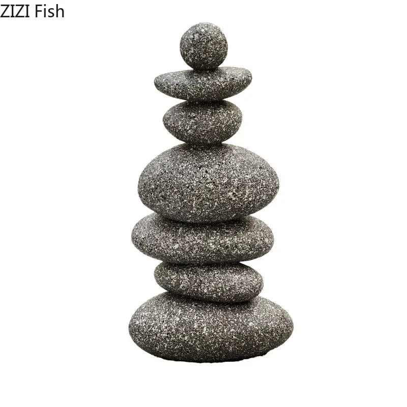 Afralia™ Stone Stacking Art Desk Decor - Multiple Styles, Creative Resin Sculpture