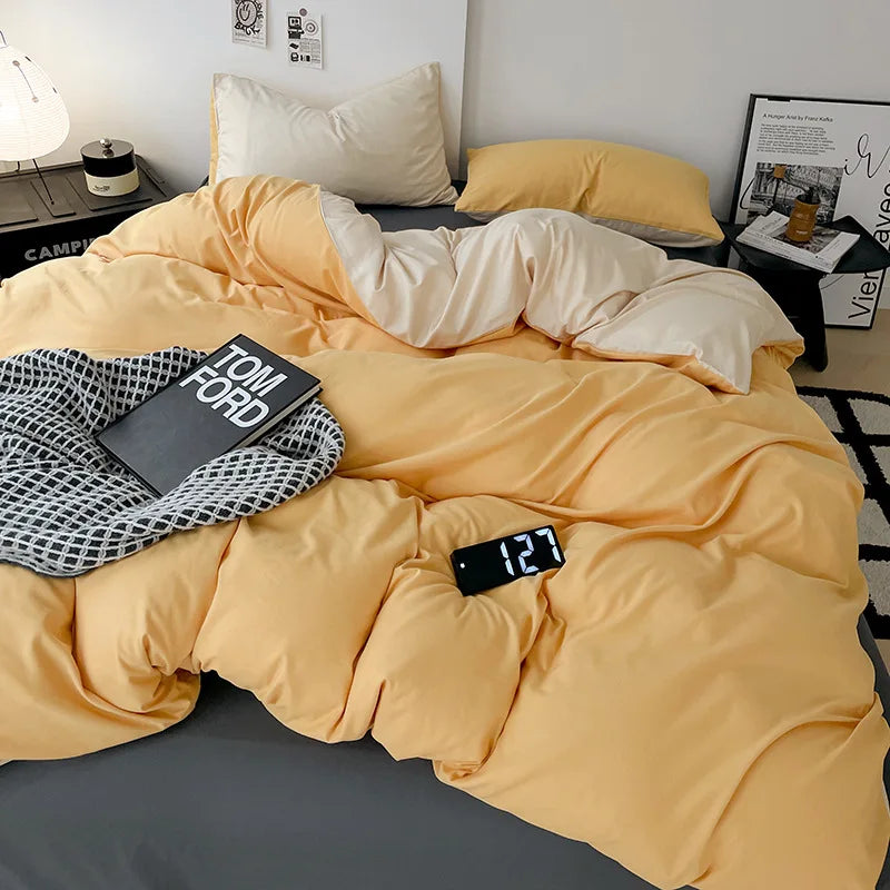 Afralia™ Cotton Bed Sets Comforter Cover Set with Corner Ties