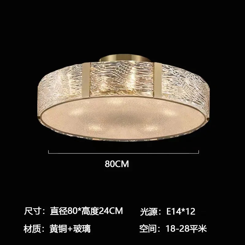 Afralia™ Gold Glass Ceiling Chandelier LED Suspension Luminaire for Home Decor