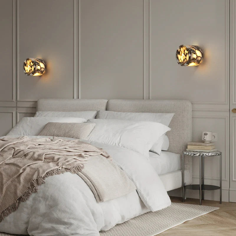 Afralia™ LED Wall Lamp Modern Wabi Sabi Stone Mirror Light for Home Decor