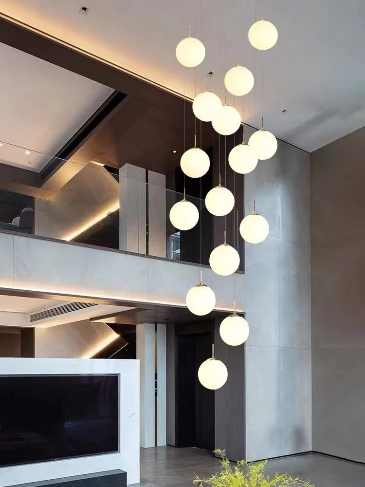 Afralia™ Nordic LED Glass Chandelier for Modern Living Spaces