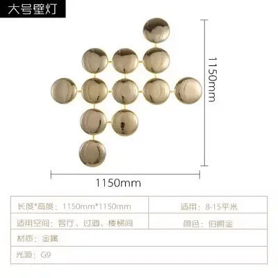 Afralia™ Postmodern LED Copper Disc Wall Lamp for Luxury Home Interior Lighting