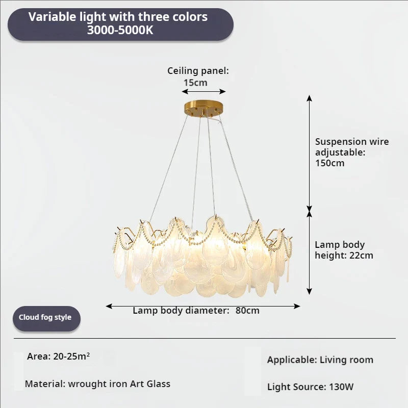 Afralia™ Crystal Shell Chandelier for Modern Luxury Living Room and Dining Room