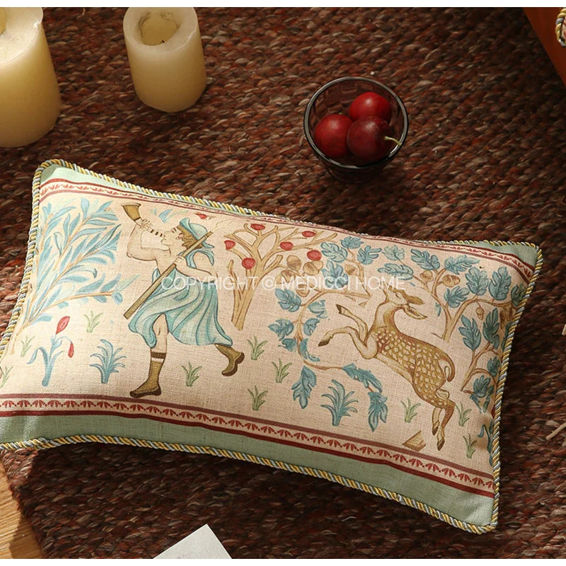 Afralia™ Pastoral Song Vintage Throw Pillow Case, Childish Delight Farmhouse Cushion Cover