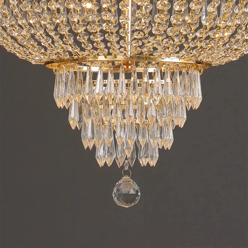 Afralia™ Luxury Crystal Chandelier LED Pendant Light for Elegant Living Spaces