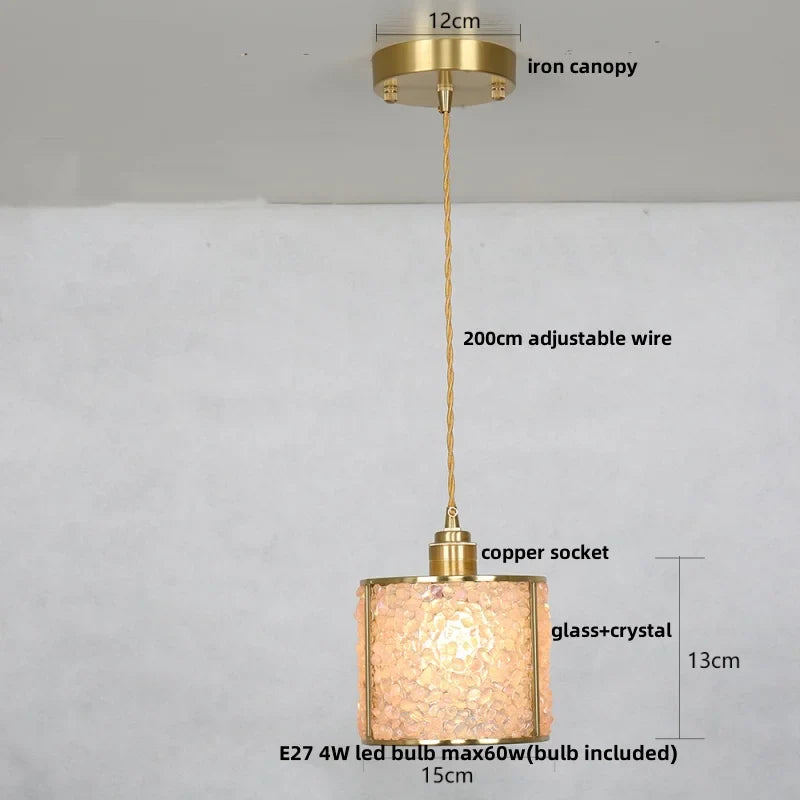 Afralia™ Luxury LED Crystal Pendant Light Fixture with Copper Socket