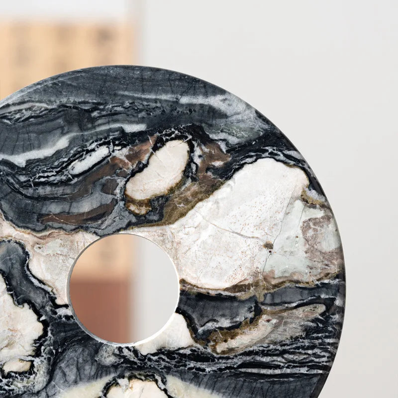 Afralia™ Marble Round Sculpture - Home Decor Handicraft Figurine