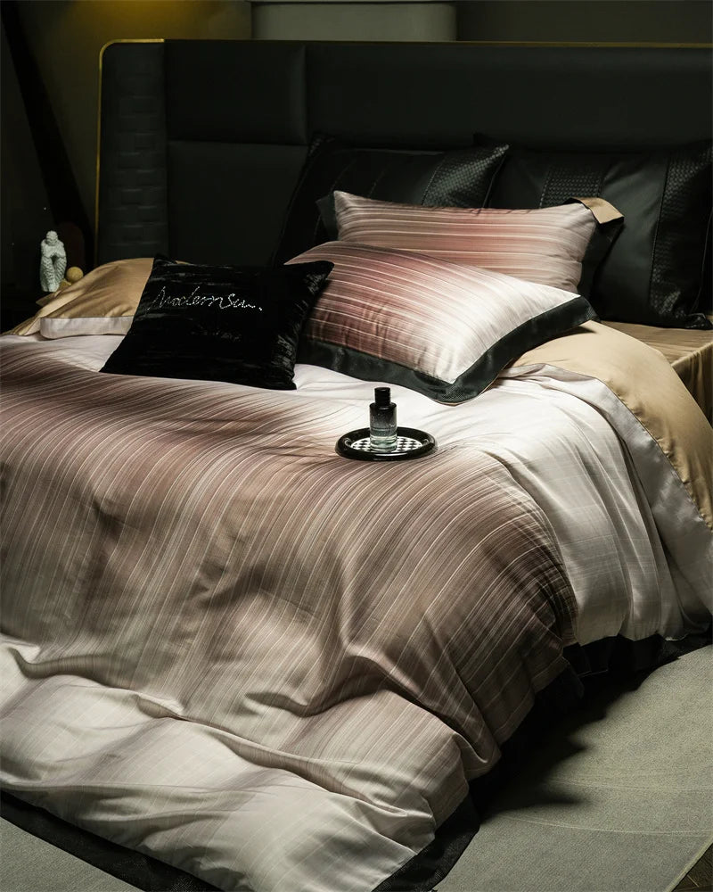 Afralia™ Light Luxury Lyocell Cotton Bedding Set: Soft Silky Sleep Naked Duvet, Sheet & Pillowcases