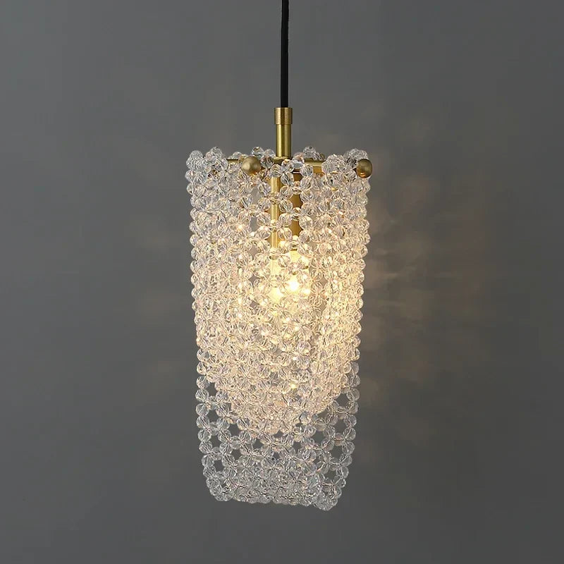 Afralia™ Crystal Tassel Bedside Pendant Lamp: Luxury Bedroom & Restaurant Lighting