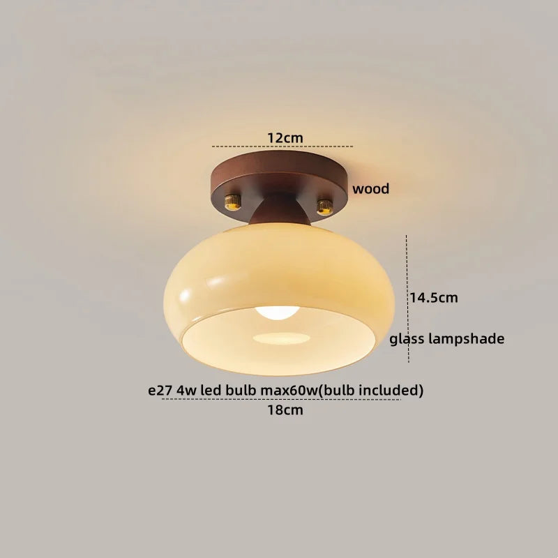 Afralia™ Walnut Copper LED Ceiling Light Modern Home Lighting Luminaria