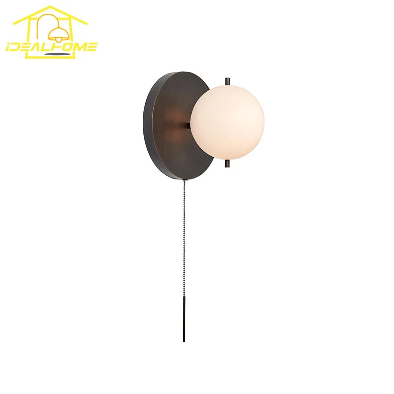 Afralia™ Black/Gold Ball Wall Lamp - Minimalist Iron Art Decor for Bedroom & Cafe