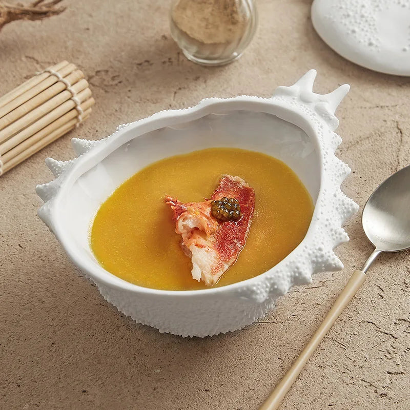Afralia™ Crab-Shaped Ceramic Soup Bowl with Lid - Specialty Tableware for Restaurants