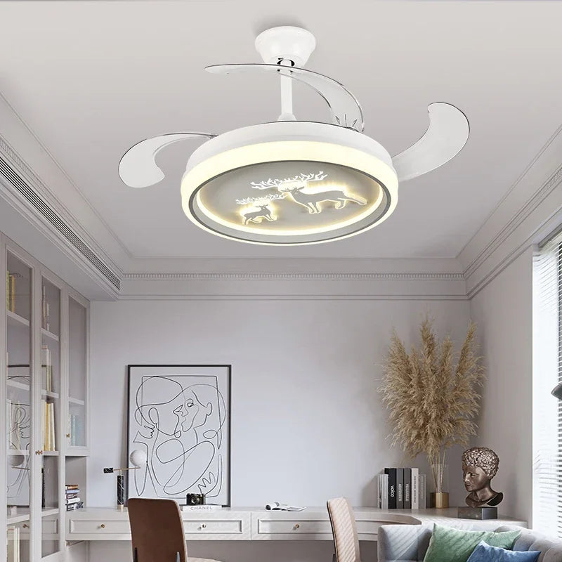 Afralia™ Bird Nest Ceiling Fan with LED Light Remote Control