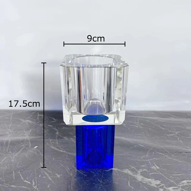 Afralia™ Crystal Glass Vase with Artificial Flowers, Modern Home Decor