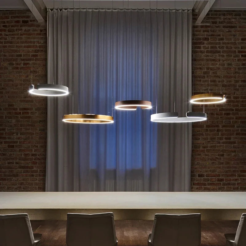 Afralia™ LED Ring Chandelier: Modern Dining Room Table Lighting & Home Decoration