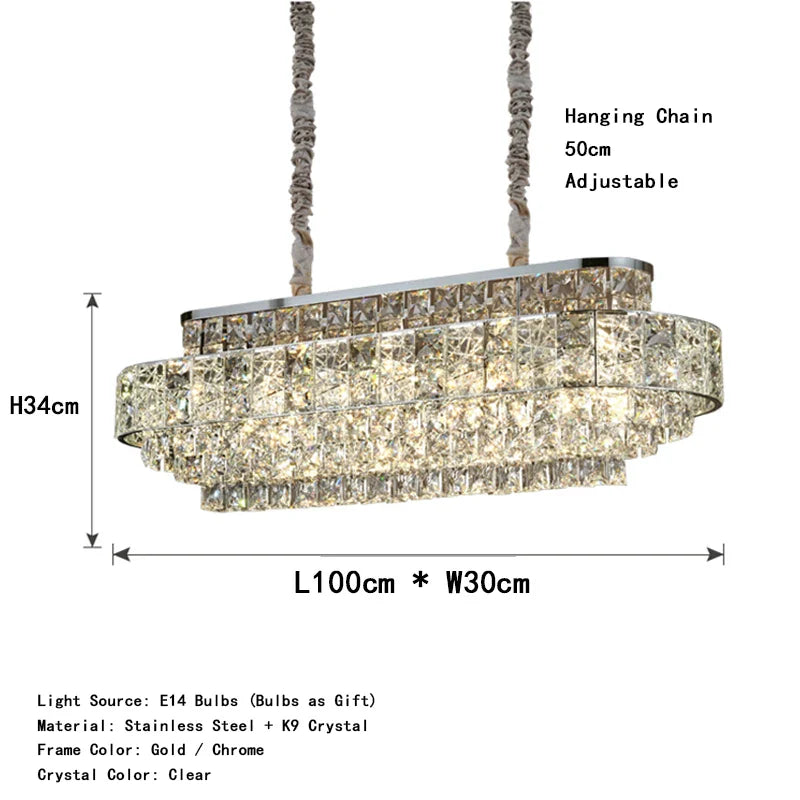 Afralia™ Glitter Crystal Pendant Lights - Modern LED Oval Hanging Lamps for Dining Room