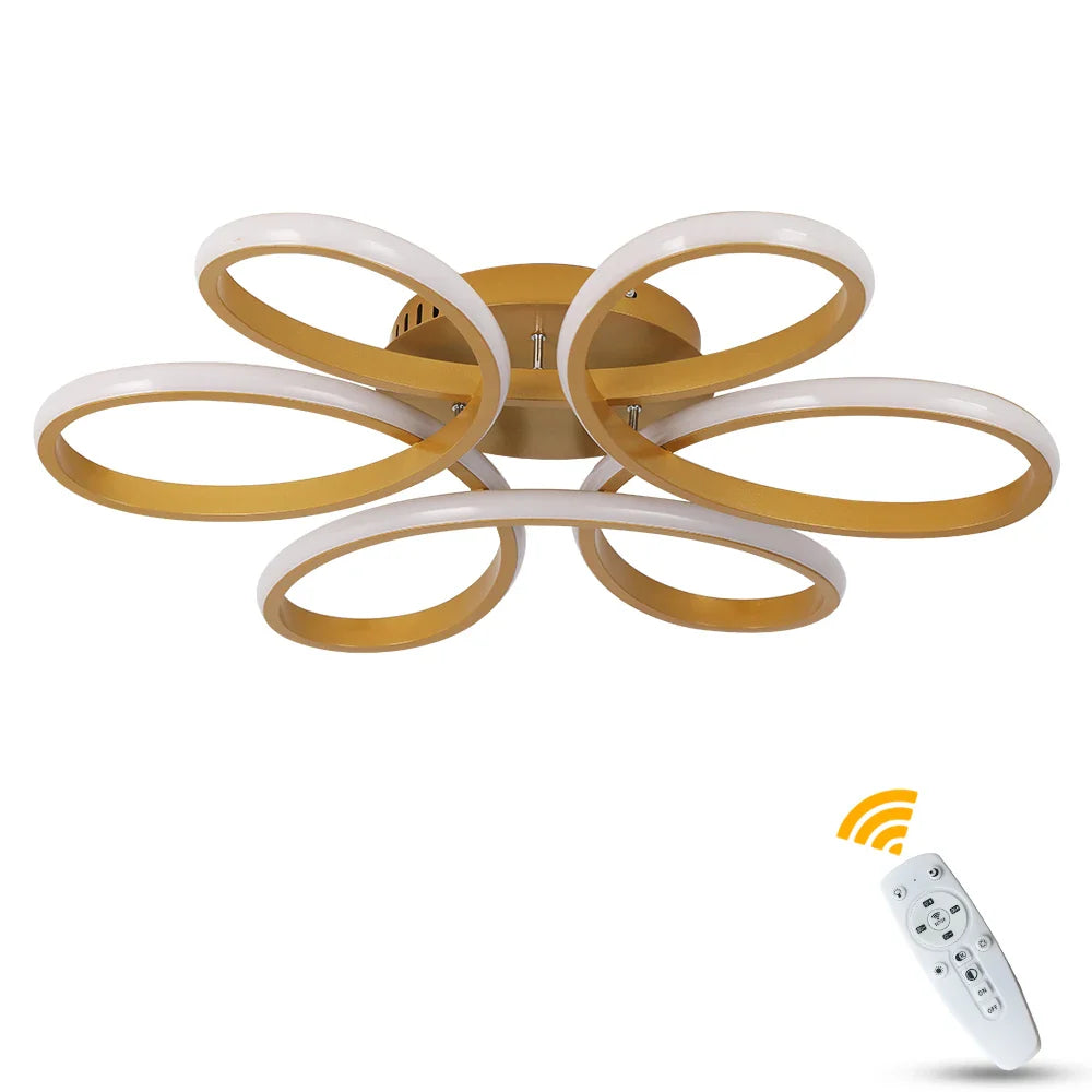 Afralia™ Modern Acrylic Aluminum LED Chandelier with Remote Control Dimming