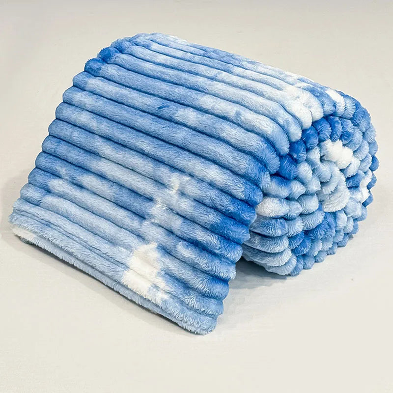 Afralia™ Striped Faux Rabbit Plush Multi Functional Blanket for All Seasons