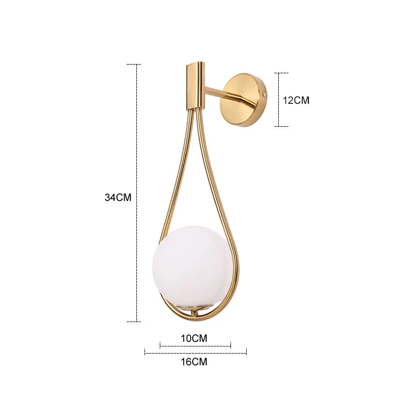 Afralia™ Brass Glass Wall Lamp for Nordic Modern Bedroom Lighting