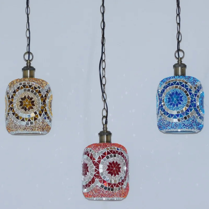 Afralia™ Bohemia Turkish Mosaic Sconce LED Hanging Light E27 Vintage Retro Mediterranean