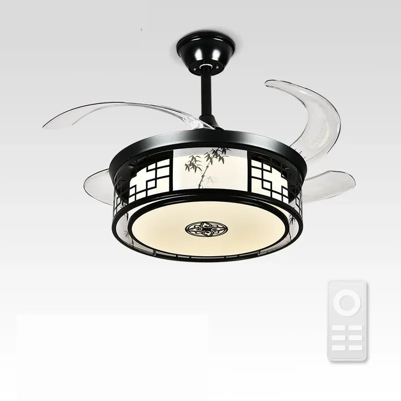 Afralia™ Smart Remote Control Retractable Ceiling Fan Light, 42"-48", Decorative Hidden Blades