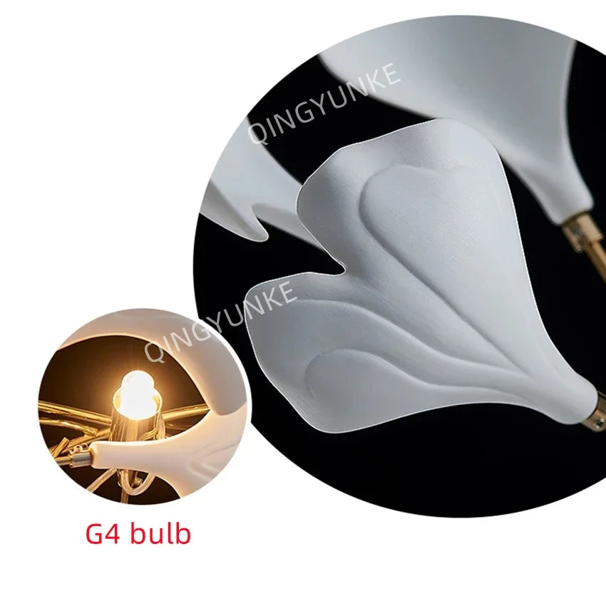 Afralia™ Ginkgo Branch Ceramic Chandelier for Luxe Dining & Study Room