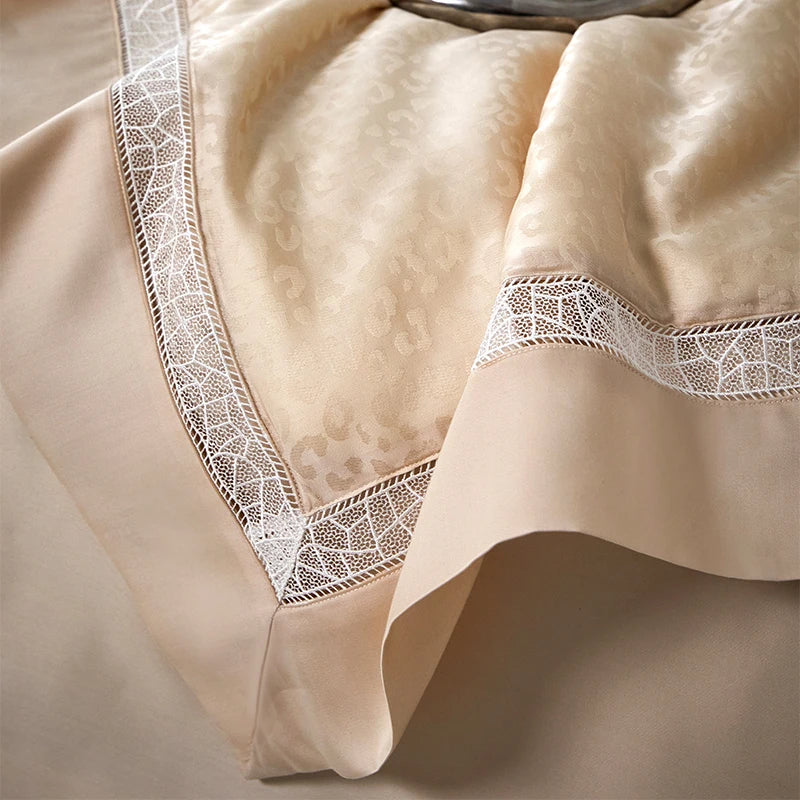 Afralia™ Leopard Jacquard Summer Quilt Bedding Set with Bed Sheet & Pillowcase