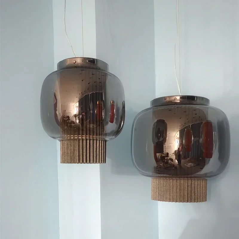 Afralia™ Nordic Glass LED Pendant Chandelier for Home Dining and Kitchen Bar