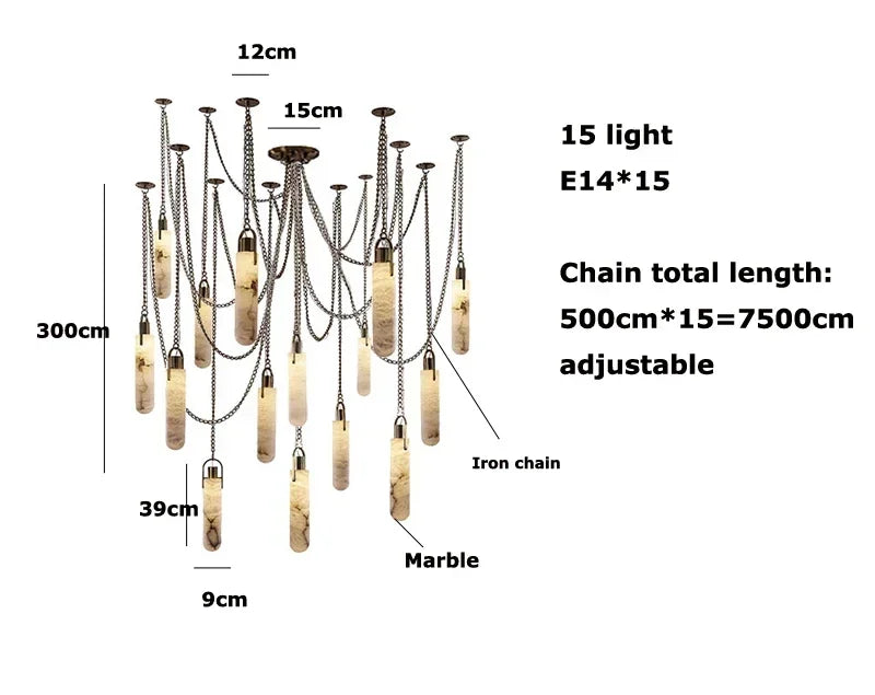 Afralia™ Gold Chrome LED Chandelier for Dining Room - 2025 Marble Design