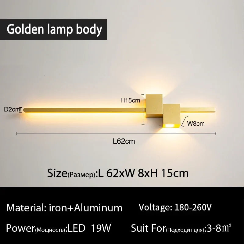 Afralia™ Modern Black LED Wall Lamp for Living Room Bedroom, Minimalist Sconce Lighting