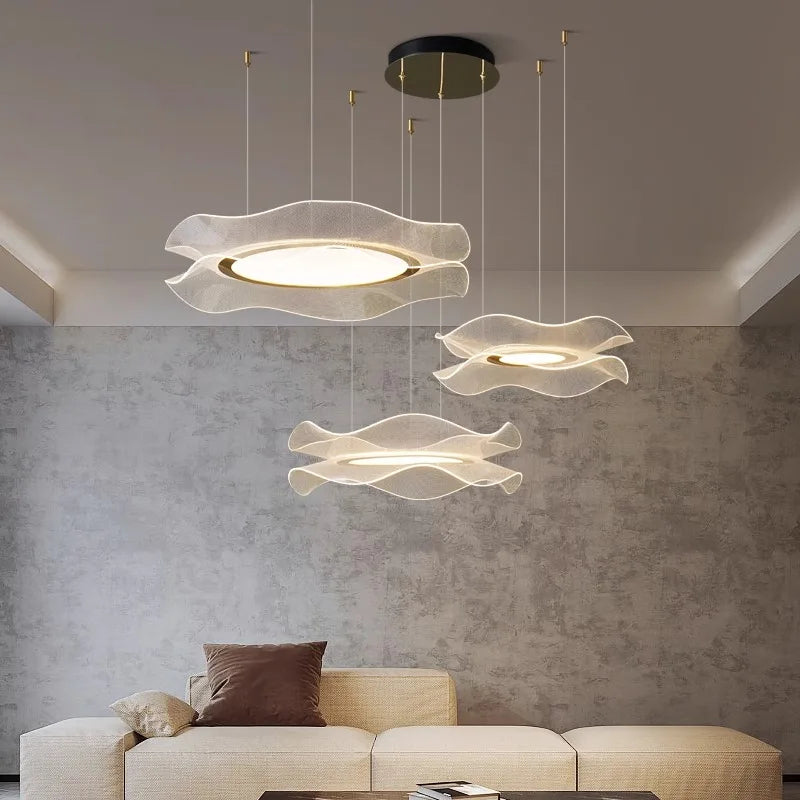 Afralia™ Round Modern LED Ceiling Chandelier for Living Room and Dining Room