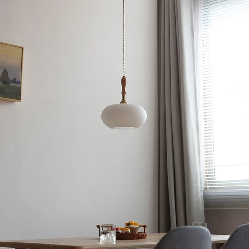 Afralia™ White Glass LED Pendant Lamp: Modern Nordic Style for Kitchen, Dining Room, Bedroom