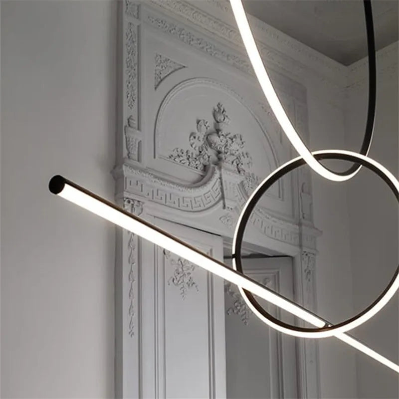 Afralia™ Minimalistic Pendant Light - Designer Ring Lamp for Office, Living Room, Bedroom