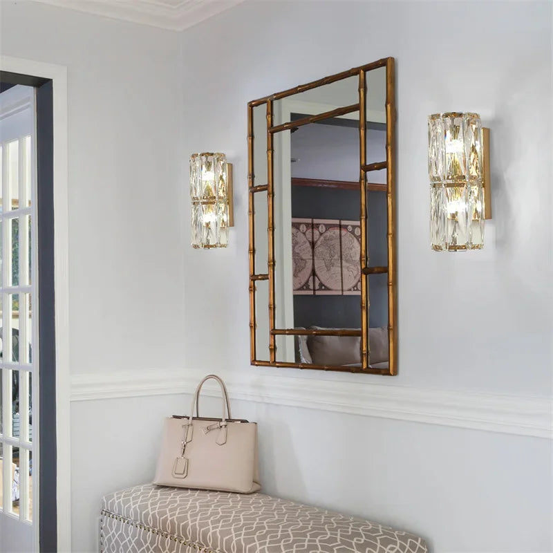 Afralia™ Modern Luxury Crystal Wall Sconce LED Light for Home Decor