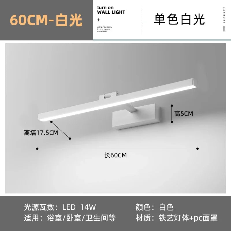 Afralia™ Stainless Steel Acrylic LED Mirror Light for Home, Club, KTV - Various Sizes
