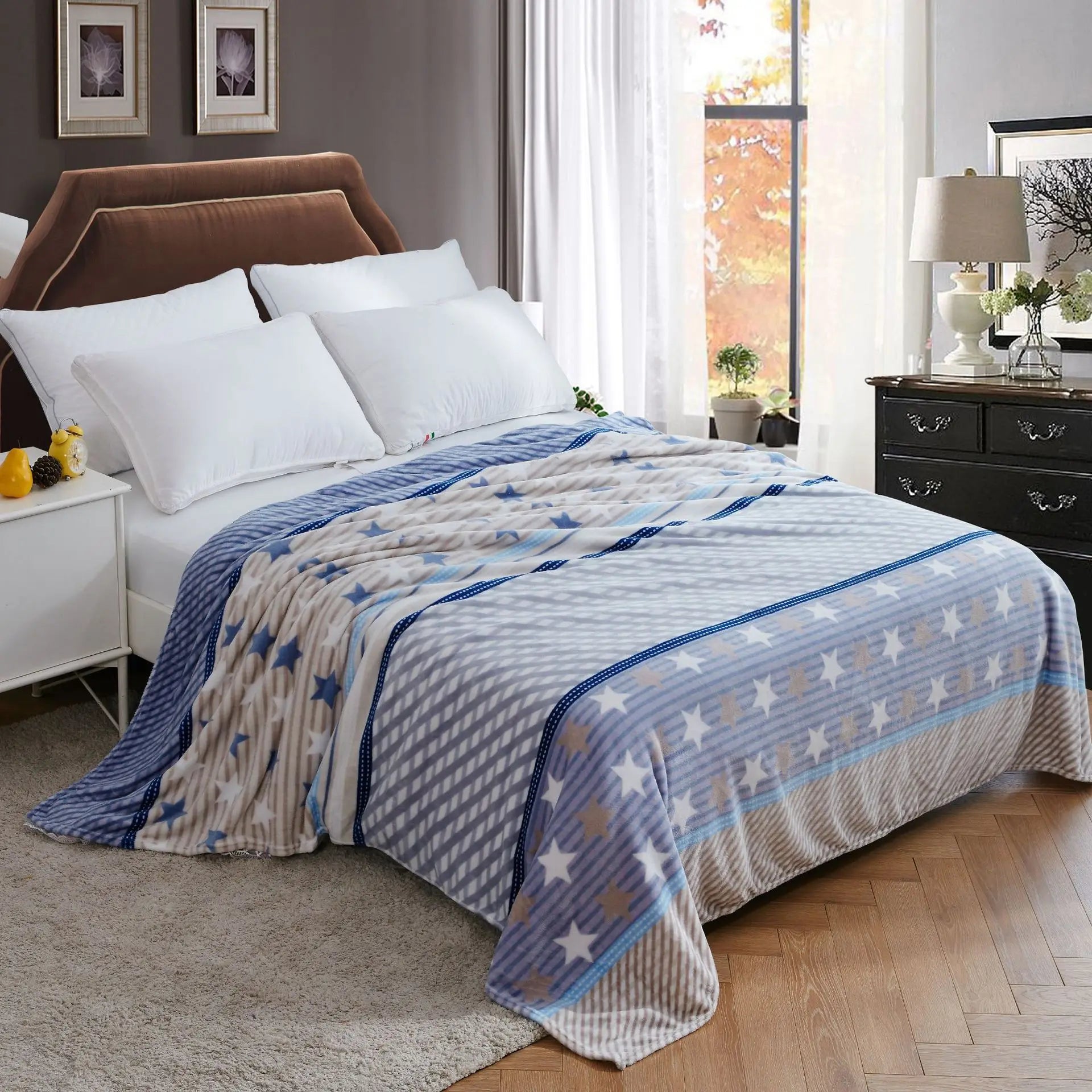 Afralia™ Nordic Printed Plush Blanket: Cozy Sofa Cover, Office Shawl, All-Season Cushion