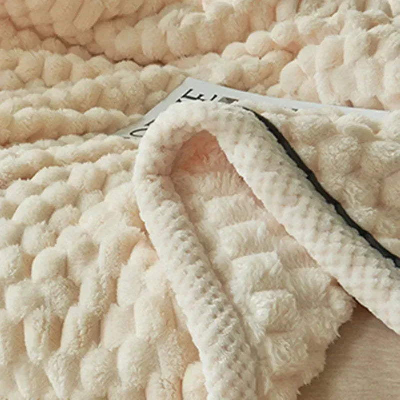 Afralia™ Cozy Flannel Fleece Blanket for Warm Autumn Winter Sleep
