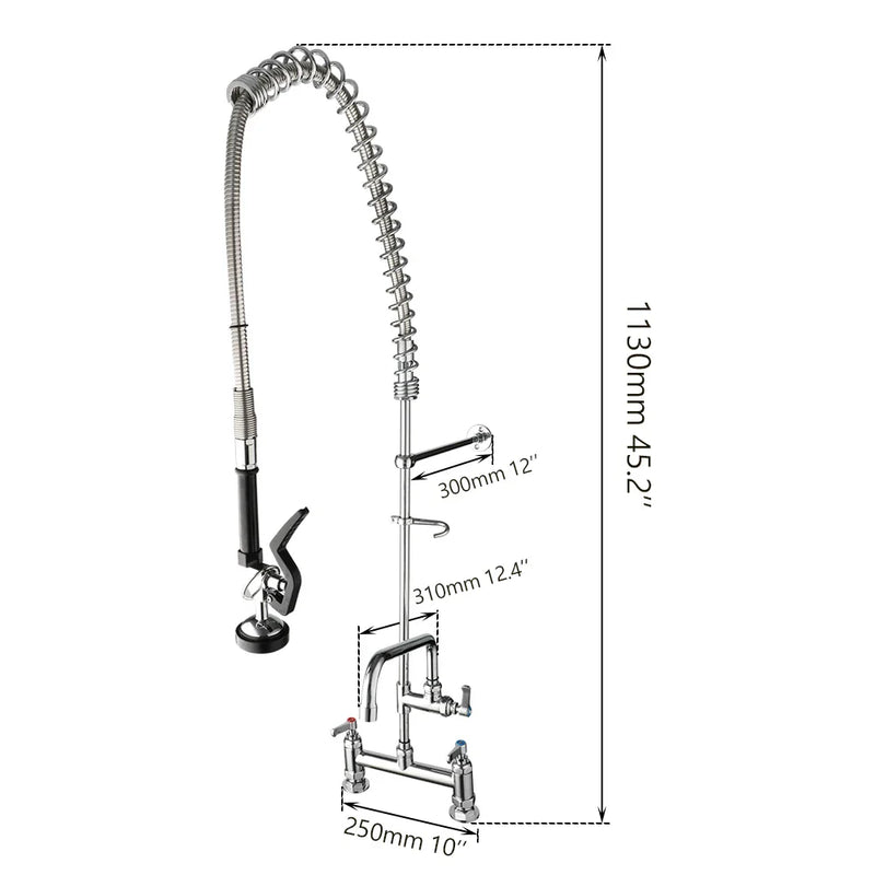 Afralia™ Tall Style Double Handle Kitchen Sink Faucet - Swivel Hot Cold Mixer Taps