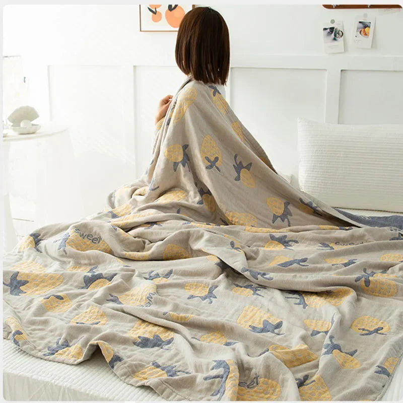 Afralia™ Cotton Gauze Boho Throw Blanket - Cozy Bedspread & Sofa Cover