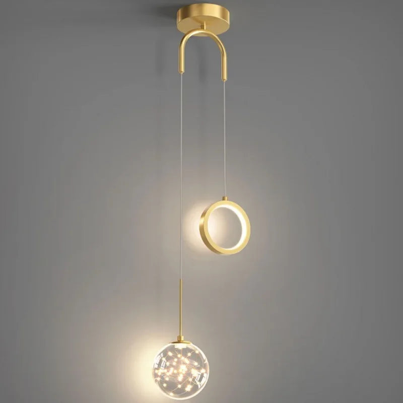 Afralia™ Gold Ring LED Pendant Light for Luxury Ceiling Decor