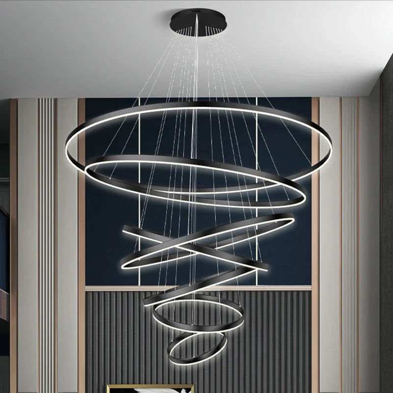 Afralia™ Modern LED Pendant Light for Living Room Dining Room Chandeliers Indoor Lighting
