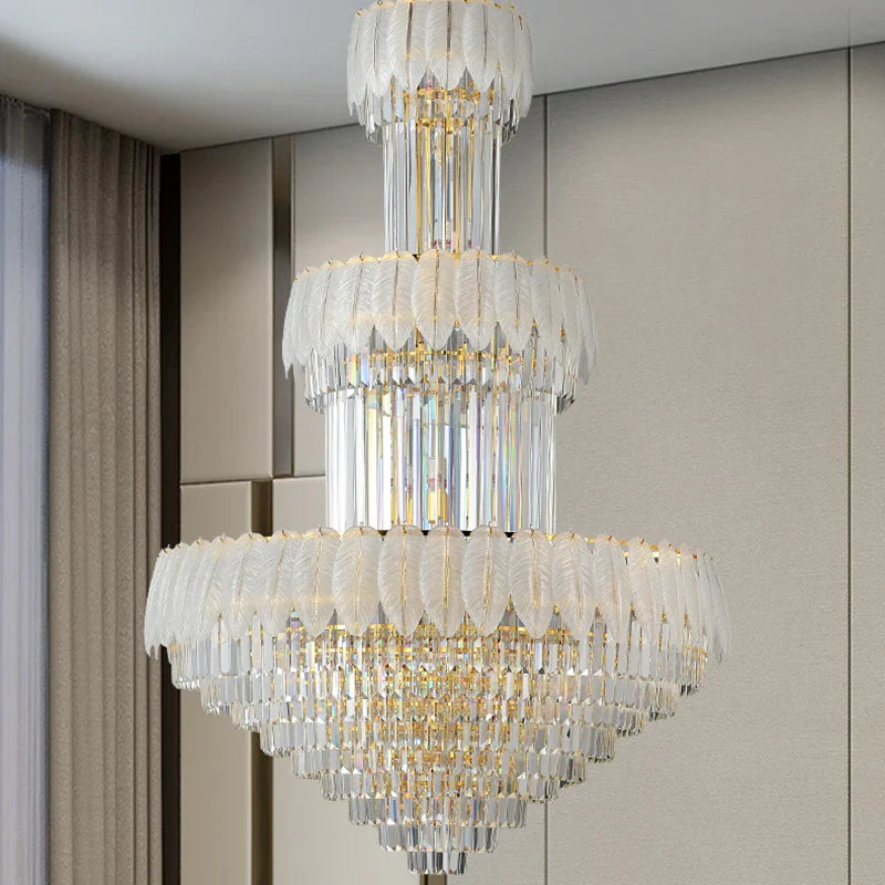 Afralia™ Modern Luxury Chandelier for Living Room in Duplex Building & Hotels